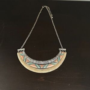 Geometric Gold and Silver Necklace